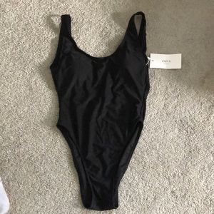 Black one piece bathing suit